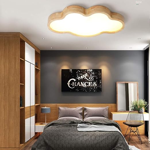 LED Ceiling Light Scandinavian Style with Wood Structure – Soluna