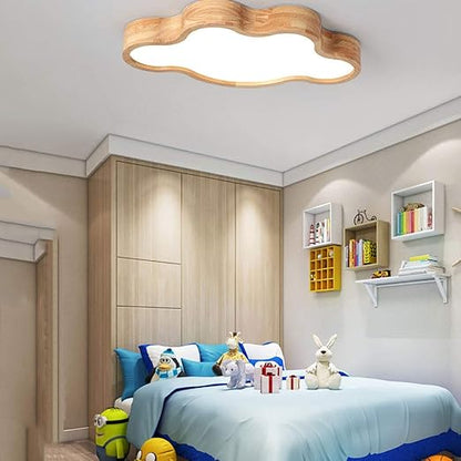 LED Ceiling Light Scandinavian Style with Wood Structure – Soluna