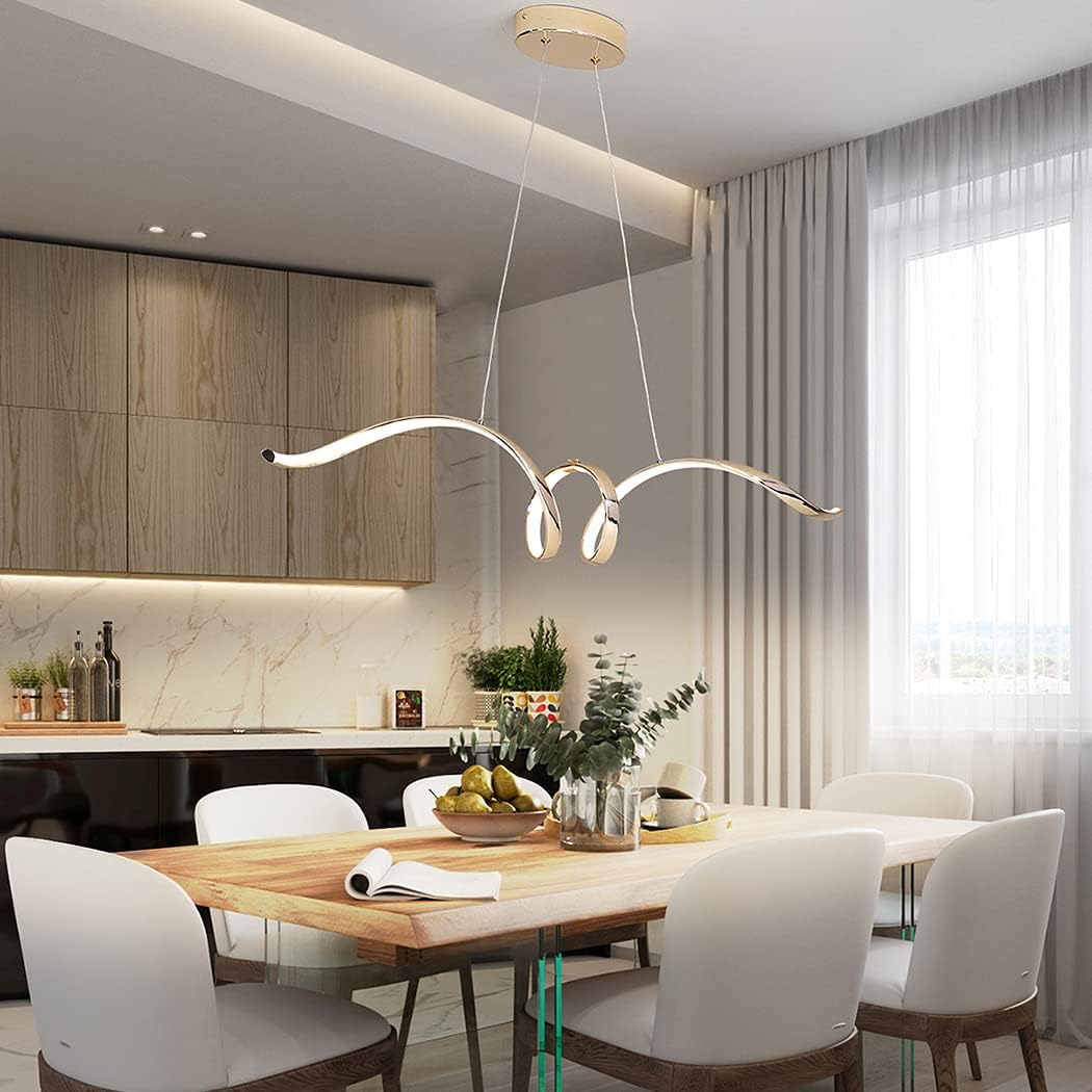 Plafonnier LED suspension moderne formes ondulées fluides Minoa - vue 5