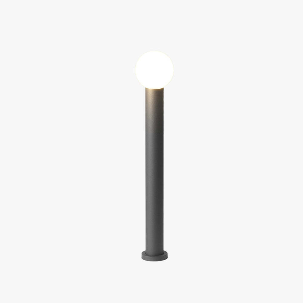 Bolronde LED-tuinlamp in zwart metaal – Orbiron