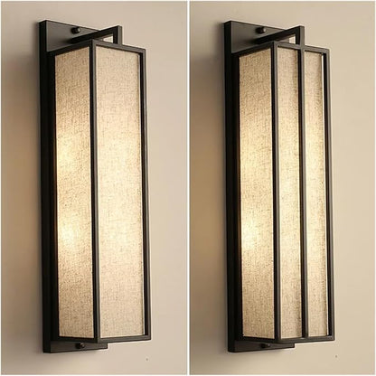 Wandlamp van ijzer en linnen in Chinese stijl voor slaapkamer – Lumisan