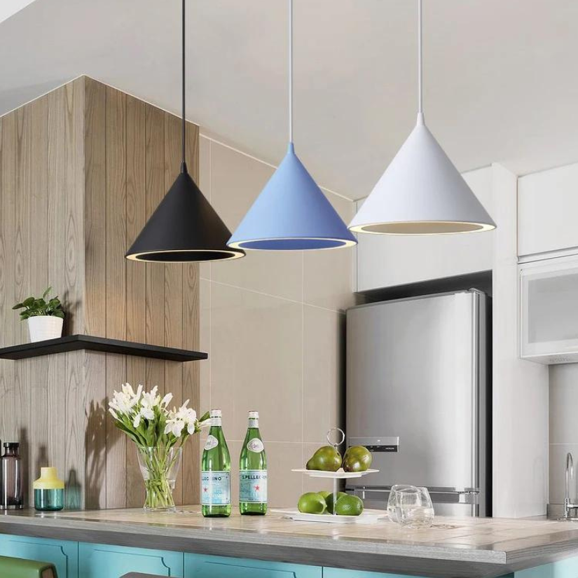 Suspension Enfantine Déco Moderne Forme Cône Durable – Pastel