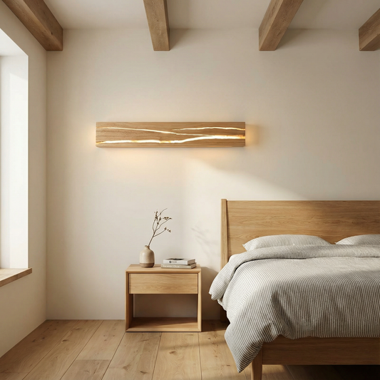 Praktische drehbare Wandleuchte im eleganten Stil – Holz