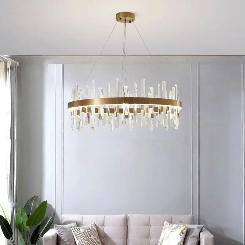 Lustre Élégant Cristaux Facettés & Diffusion Chic – Vivo