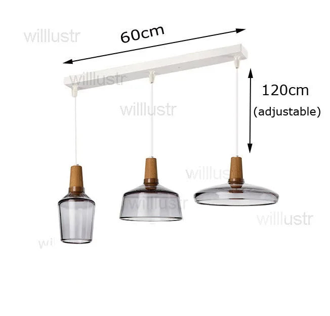 Suspension en verre fumé pour éclairage raffiné – Armonique