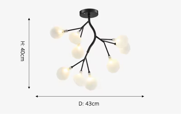 Lustre Branché Sculptural Ambiance Naturelle LED – Lucia