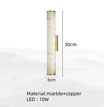 Marmeren en koperen wandlamp – Marmoriaz