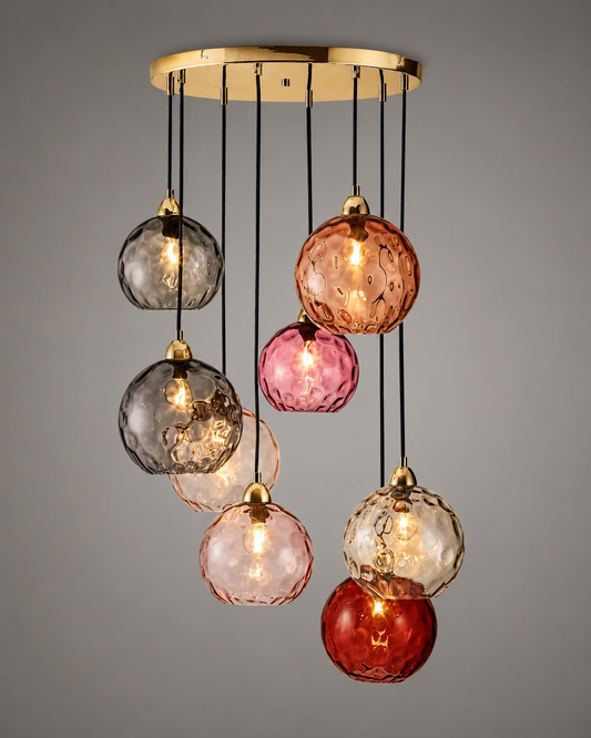 Gekleurde Glazen Hanglamp Vrolijke en Moderne Sfeer – Célestro
