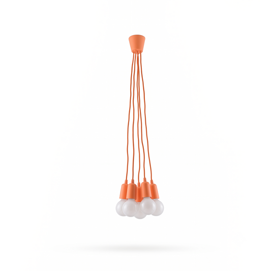 Minimalistische oranje hanglamp 5 lichten – AURELIOX
