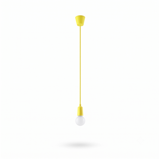 Minimalistische gele PVC hanglamp voor de woonkamer – Solarys