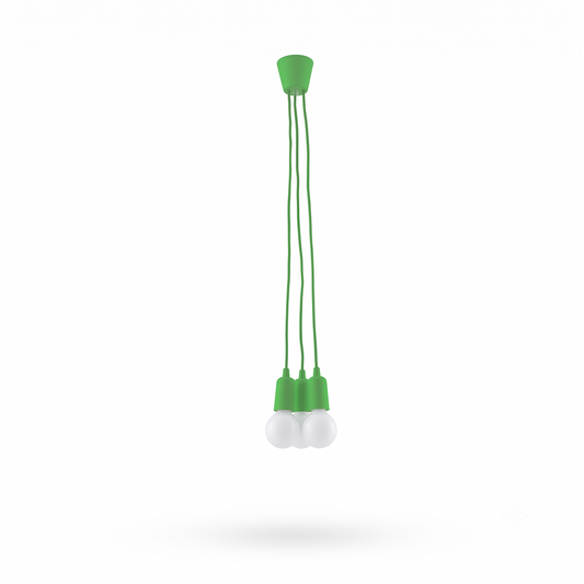 Minimalistische grüne Pendelleuchte mit 3 Leuchtmitteln – Veridra