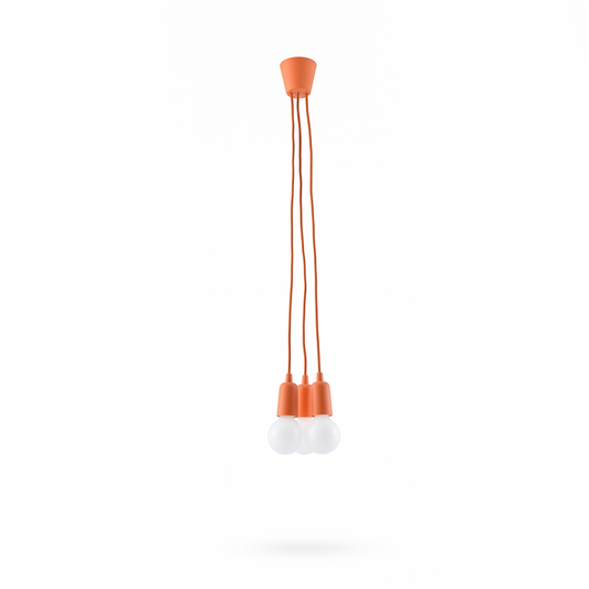 Minimalistische oranje hanglamp met 3 lampen – Orfeya