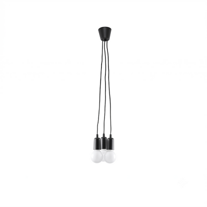 Minimalist black pendant light with 3 bulbs – Elvaris
