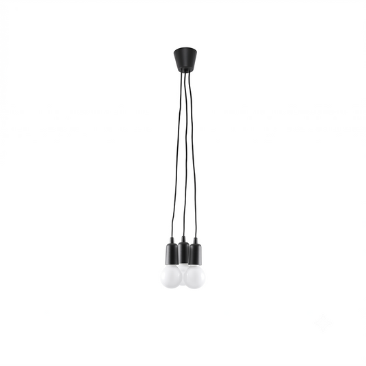 Minimalistische zwarte hanglamp met 3 lampen – Elvaris