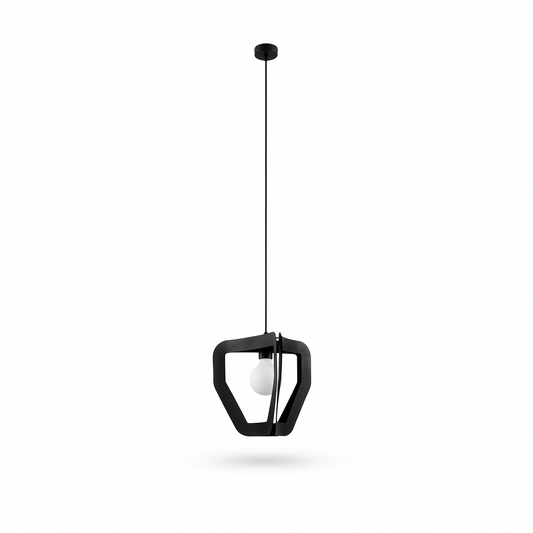 Minimalistische zwarte hanglamp van staal – Asterion