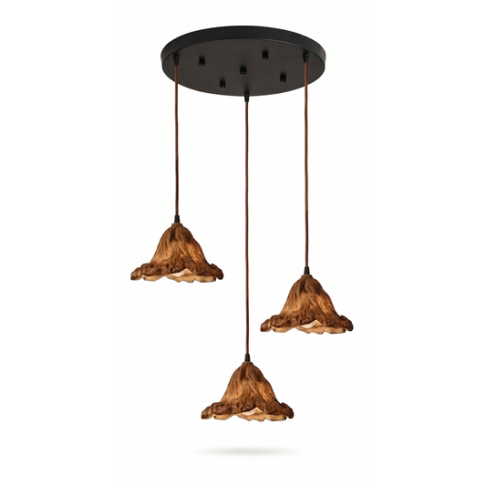 Vintage Vulkanische Hanglamp van Hars met Lotusbladeren – Rustiqo