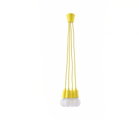 Minimalistische gele hanglamp met 3 lampen – Solerio