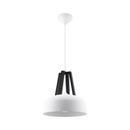 Modern steel wood pendant light for living room - Model Arthenia