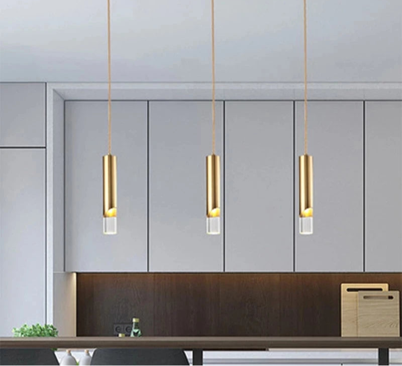 Suspension Aluminium Doré LED Design Épuré Or – Innicio