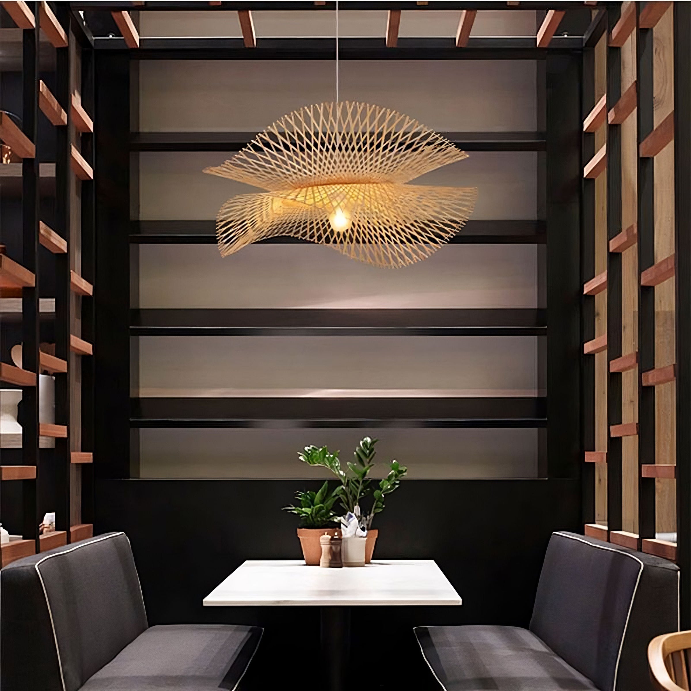 Geweven Bamboe Hanglamp in Bohemien Stijl – Savanara