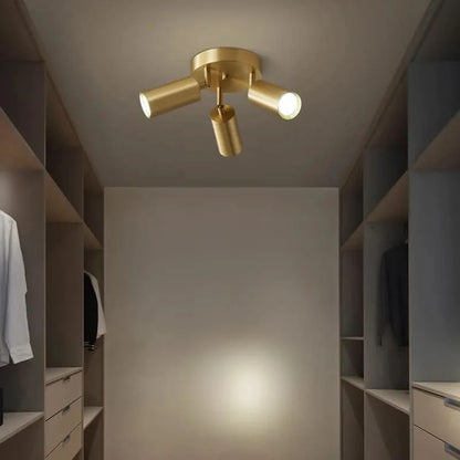 Minimalistische Gouden Dubbele LED Plafondlamp – Laiton