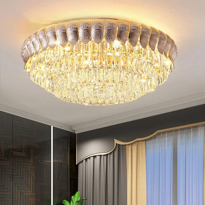 Lustre en Cristal Intérieur Finition Dorée & Éclat Majestueux – Nyxora