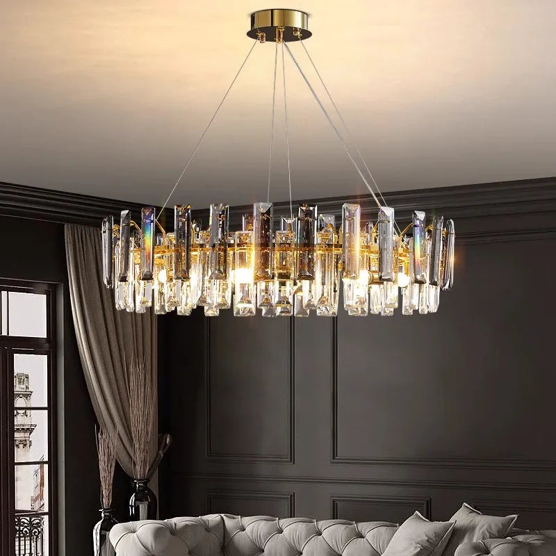 Lustre Doré Cristal Délicat & Lumière Enveloppante – Kovo