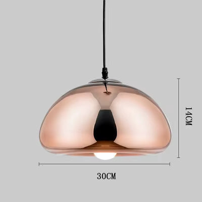 Suspension moderne dorée Aurovia avec abat-jour hémisphérique en aluminium finition miroir - vue 15