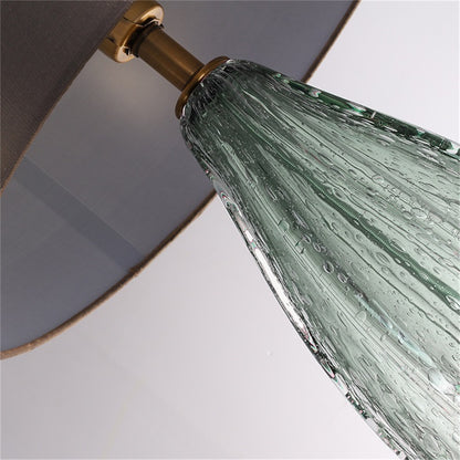 Designer Table Lamp with Amber Glass and Metal – Prisma