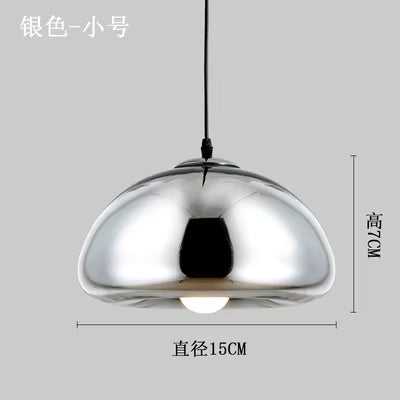 Suspension moderne dorée Aurovia avec abat-jour hémisphérique en aluminium finition miroir - vue 12