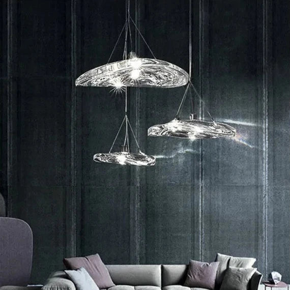 Suspension Intérieure Haute Gamme en Pierre de Verre Brillante – Aurora