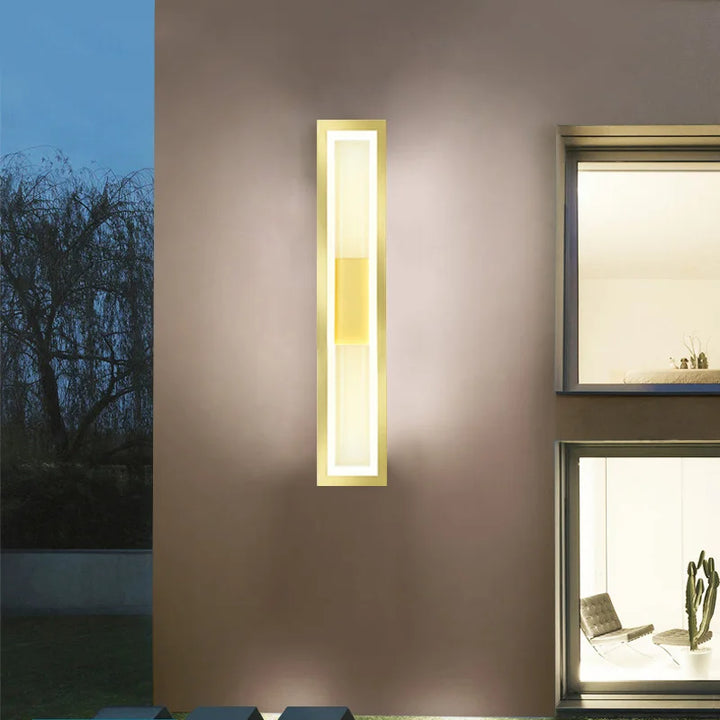 Applique Murale LED Étanche Moderne en Aluminium Doré – Vivarise