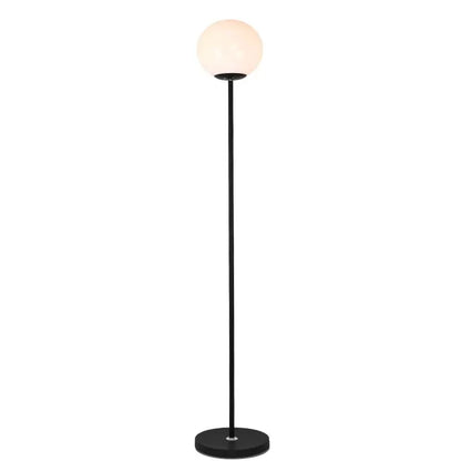 Floor Lamp Elara with opaline glass globe and steel stem - view 7