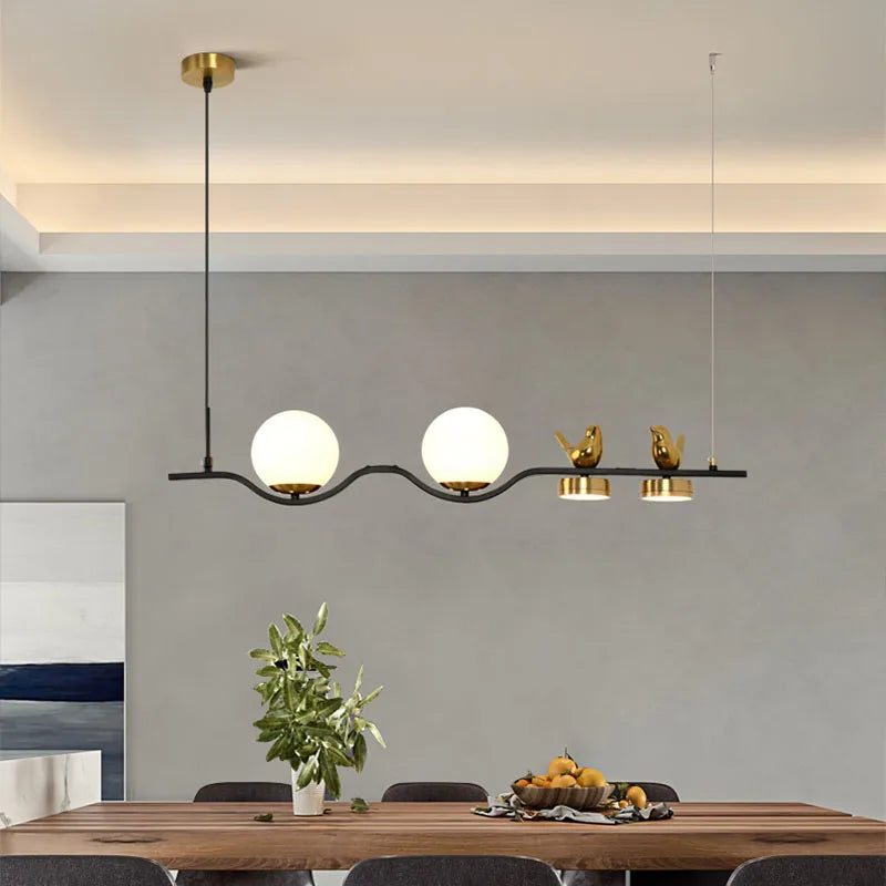 Hanglamp Twee Melkglazen Bollen & Poëtisch Duo – Mirabella