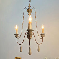 Lustre en bois blanc vintage pour salon – Elarisia