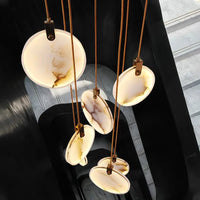Lustre en cuivre et marbre pour salon – Marmoria