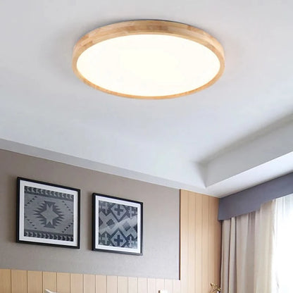 Moderne Plafondlamp Natuurlijk Hout Homogene Verlichting – Boscato