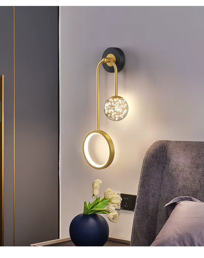 Slender Wall Light Gold Finish Natural Style – Veridia