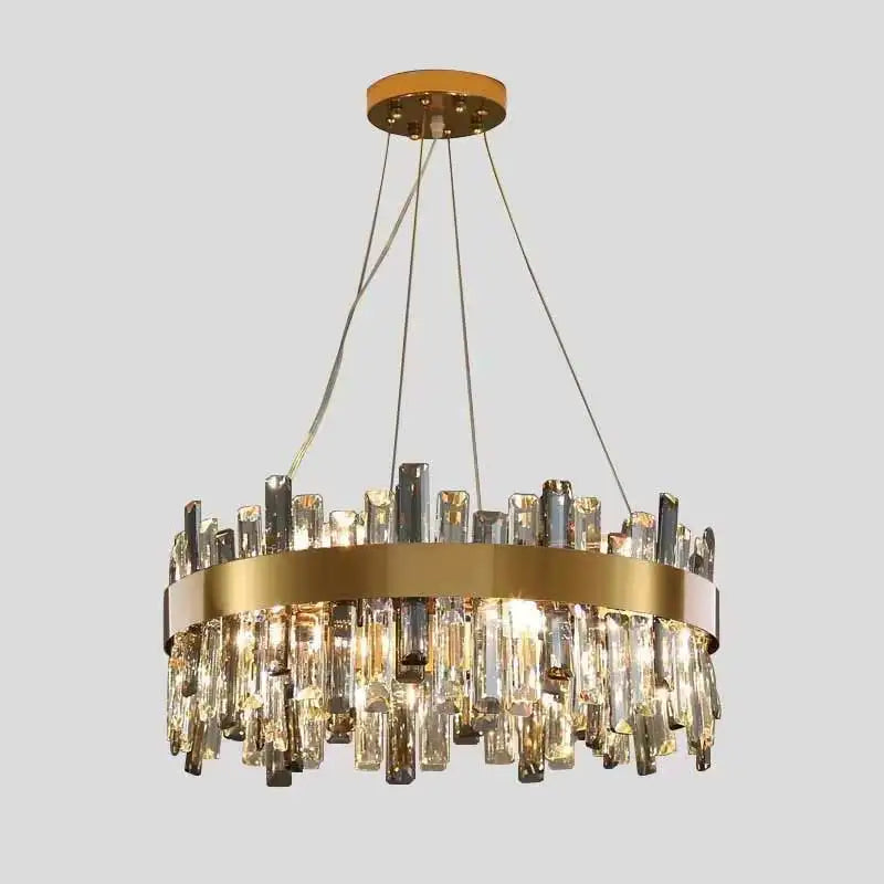 Lustre Circulaire Or Cristal Haute Brillance Design Royal – Vella