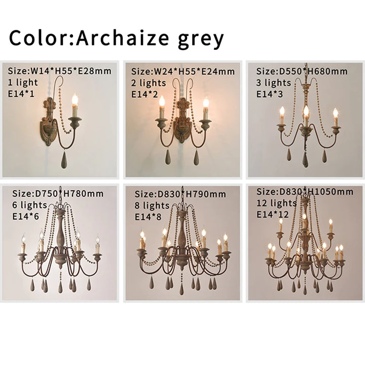 Lustre en bois blanc vintage pour salon – Elarisia