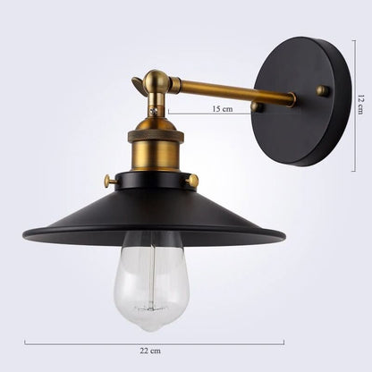 Metalen wandlamp retro-industrieel elegant design – Auralux