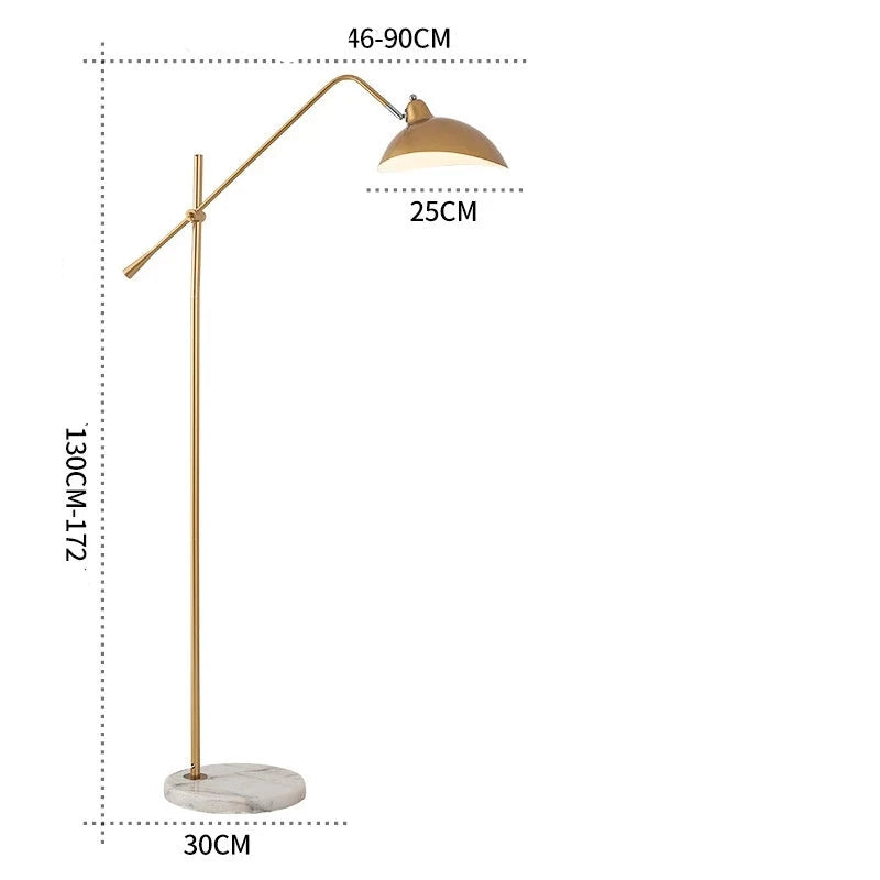 Lampe sur pied en métal doré et marbre pour salon – Aurélise