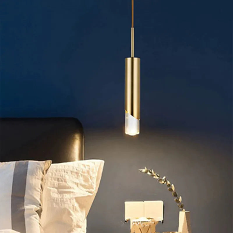 Suspension Aluminium Doré LED Design Épuré – Innicio