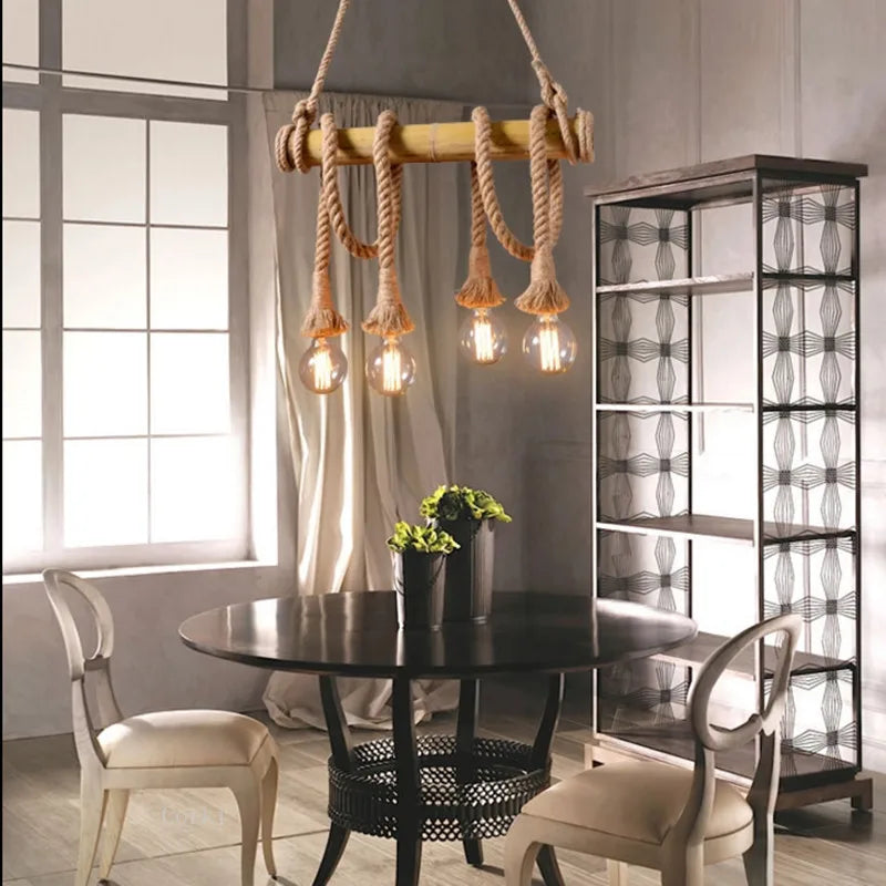 Hanglamp Bamboe Hout LED Verstelbare Snoer – Epicéa