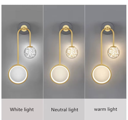 Slender Wall Light Gold Finish Natural Style – Veridia