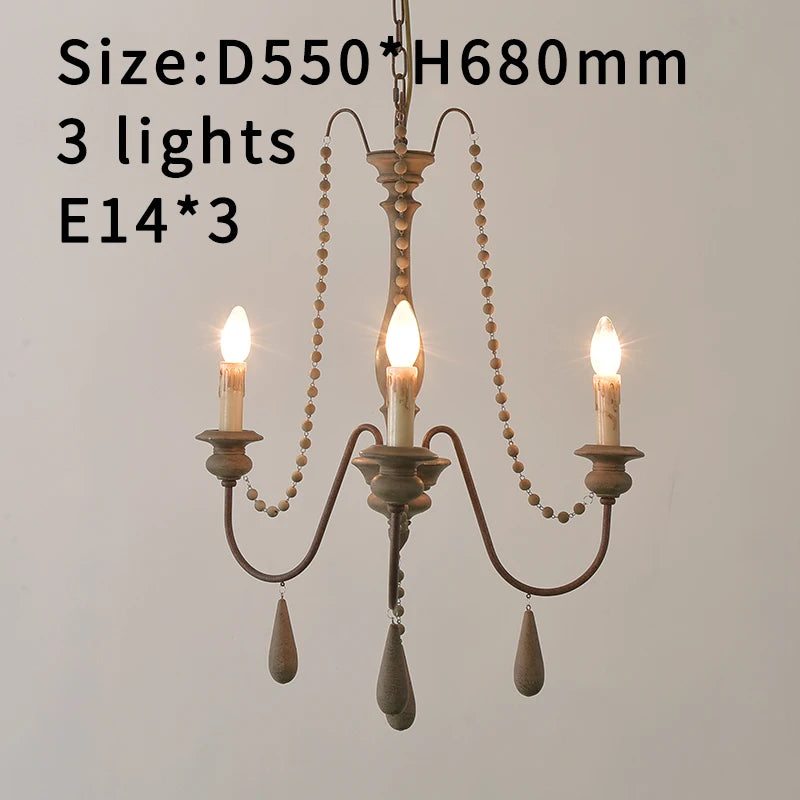 Lustre en bois blanc vintage pour salon – Elarisia