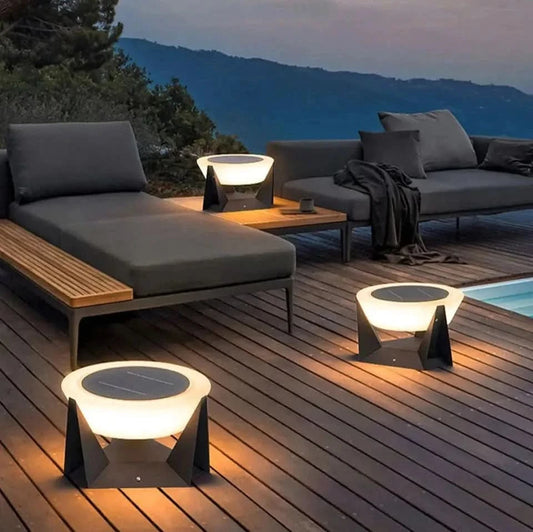 Applique extérieure solaire Prisma avec panneau intégré et finition aluminium - vue 1