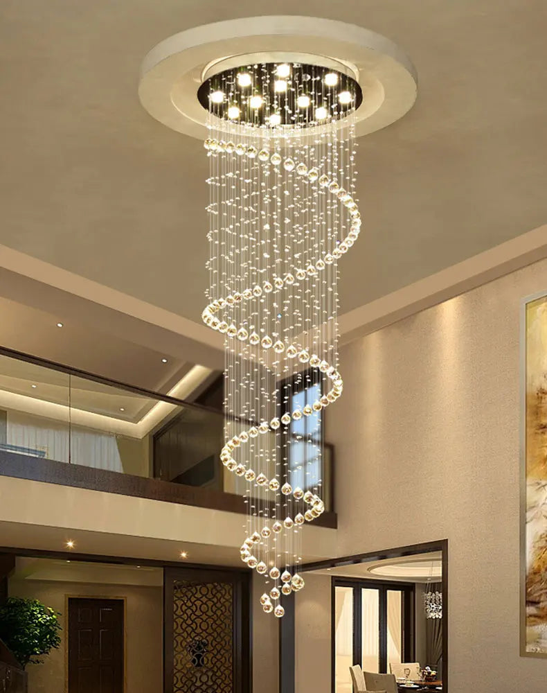 Plafondlamp Prestige Verguld Metaal en Kristallen – Éclat de Mer