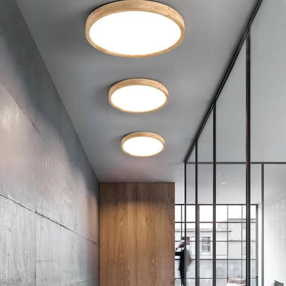 Moderne Plafondlamp Natuurlijk Hout Homogene Verlichting – Boscato