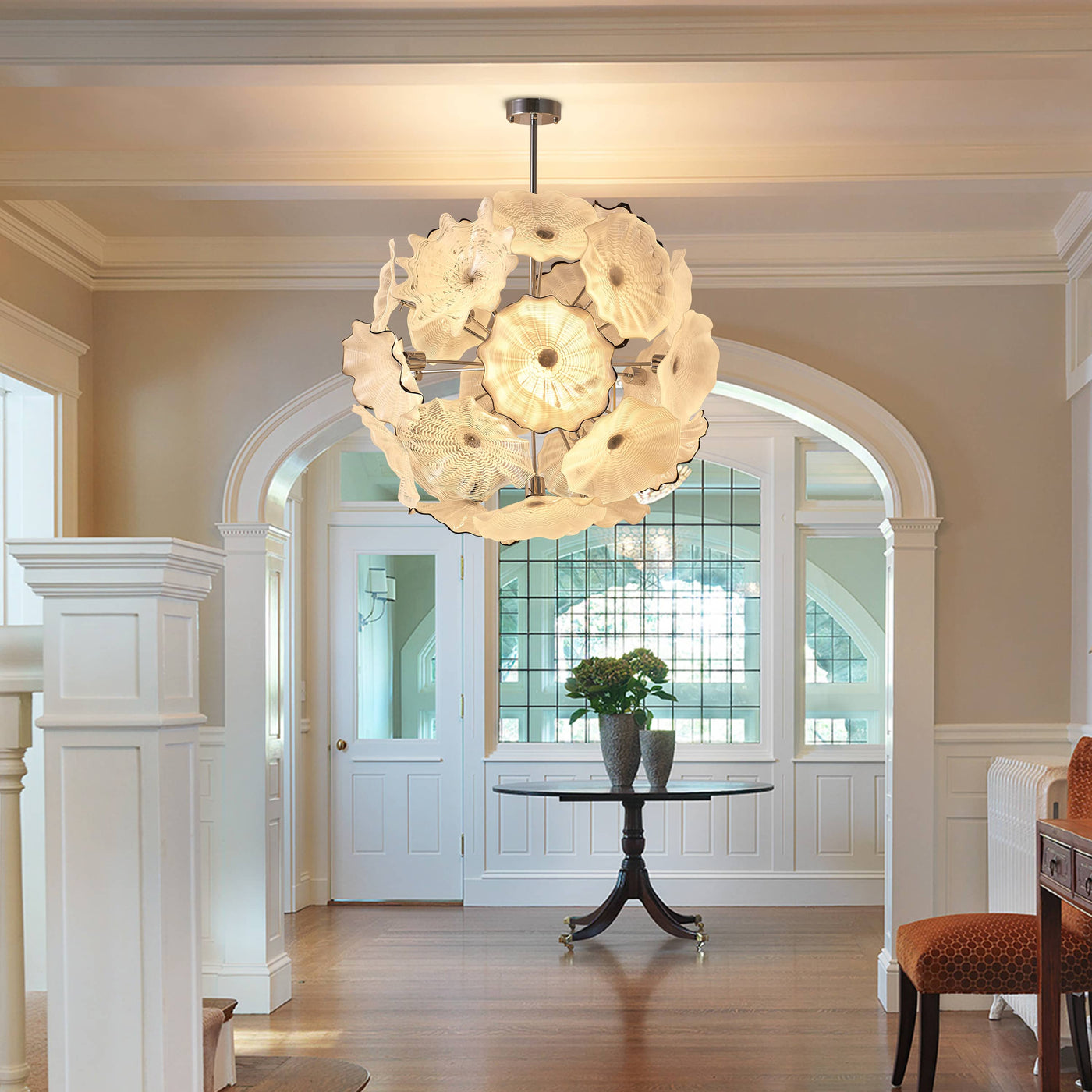 Lustre en Verre de Murano Blanc – Floréade